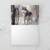 Siberian Husky Lass es Weihnachten schneejang Karte (Innenseite)