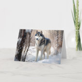 Siberian Husky Lass es Weihnachten schneejang Karte (Vorderseite)