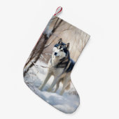Siberian Husky Lass es Weihnachten schneejang Kleiner Weihnachtsstrumpf (Vorderansicht (hängend))