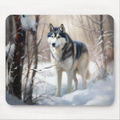 Siberian Husky Lass es Weihnachten schneejang Mousepad (Vorne)