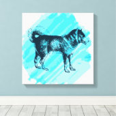 Siberian Husky Leinwanddruck (Insitu (Holzboden))