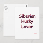 Siberian Husky Lover Postkarte (Vorne/Hinten)