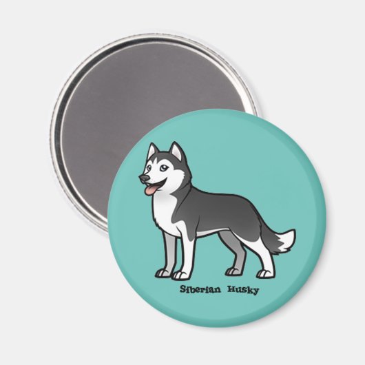 Siberian Husky Magnet (Vorderseite/Rückseite)