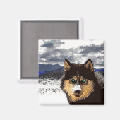 Siberian Husky Magnet (Vorderseite/Rückseite)