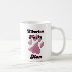 Siberian Husky Mama Pink Pawprint Kaffeetasse
