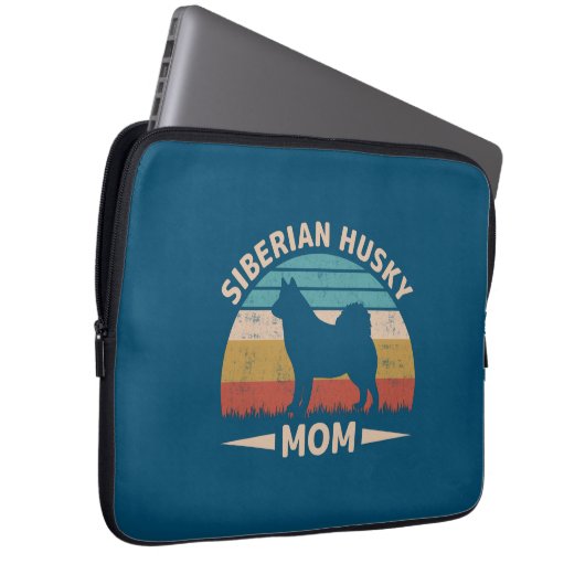 Siberian Husky Mama Special Bond Husky Mama Laptopschutzhülle (Vorne Rechts)