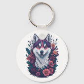 Siberian Husky Mens Schlüsselanhänger (Vorderseite)