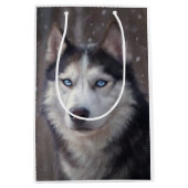 Siberian Husky Mittlere Geschenktüte (Vorderseite)