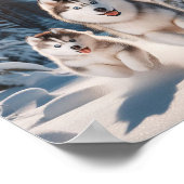Siberian Husky Mom und ihr Welpe Poster (Ecke)