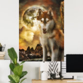 SIBERIAN HUSKY MOON KINGDOM POSTER (Heimbüro)