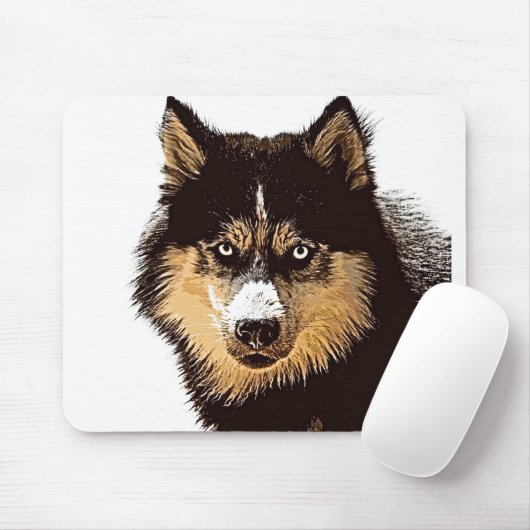 Siberian Husky Mousepad (Mit Mouse)