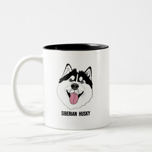 SIBERIAN HUSKY mugs Zweifarbige Tasse (Links)