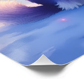 Siberian Husky Northern Lights Christmas Winter Poster (Ecke)