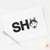 Siberian Husky Oval Sticker (Umschlag)