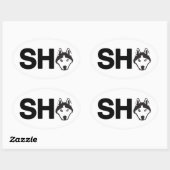 Siberian Husky Oval Sticker (Blatt)
