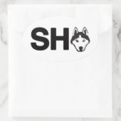 Siberian Husky Oval Sticker (Tasche)