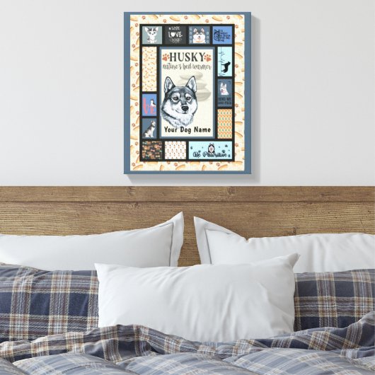 Siberian Husky Owner Lover Funny Keepake Quilt Leinwanddruck (Insitu (Schlafzimmer))