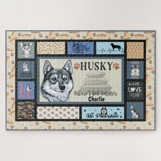 Siberian Husky Owner Lover Funny Keepake Quilt Puzzle (Horizontal)