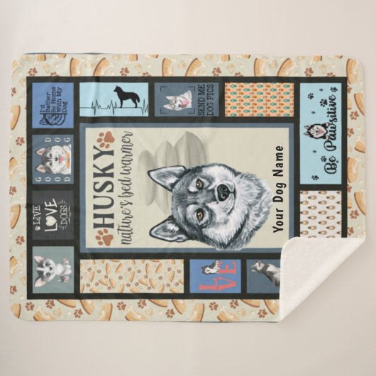 Siberian Husky Owner Lover Funny Keepake Quilt Sherpadecke (Vorderseite (Horizontal))