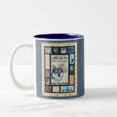 Siberian Husky Owner Lover Funny Keepake Quilt Zweifarbige Tasse (Links)
