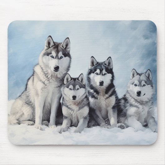 Siberian Husky Pack Mousepad (Vorne)