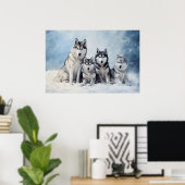 Siberian Husky Pack Poster (Heimbüro)