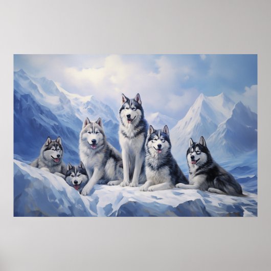 Siberian Husky Pack Poster (Vorne)