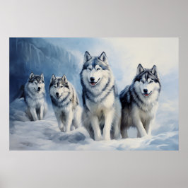 Siberian Husky Pack Poster