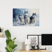 Siberian Husky Pack Poster (Heimbüro)