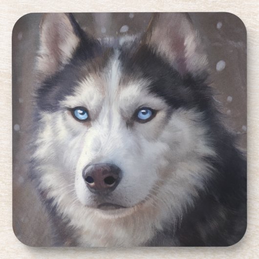 Siberian Husky Painting Getränkeuntersetzer (Vorderseite)