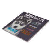 Siberian Husky Parody Magazine Cover Foto Print Fliese (Seite)