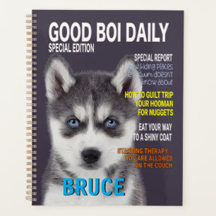 Siberian Husky Parody Magazine Cover Planer