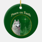 Siberian Husky Peace Keramik Ornament (Hinten)