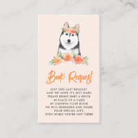Siberian Husky Peach Floral Book Request