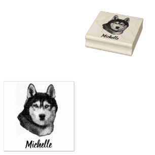 Siberian Husky Personalisiert Gummistempel