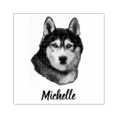 Siberian Husky Personalisiert Gummistempel (Prägung)