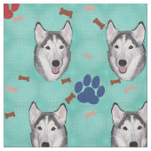 Siberian Husky - Persönlich gestalten Stoff (Nahaufnahme)