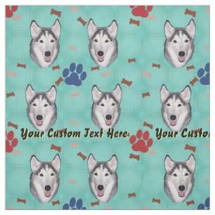 Siberian Husky - Persönlich gestalten Stoff