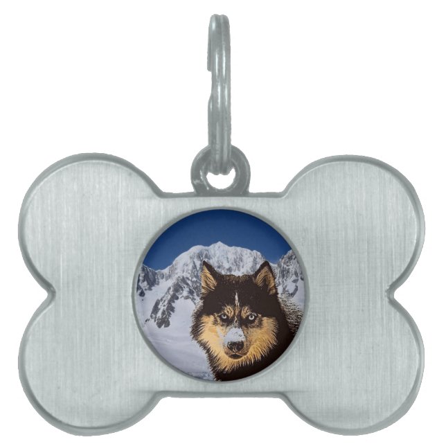 Siberian Husky Pet ID Tag Tiermarke (Vorderseite)