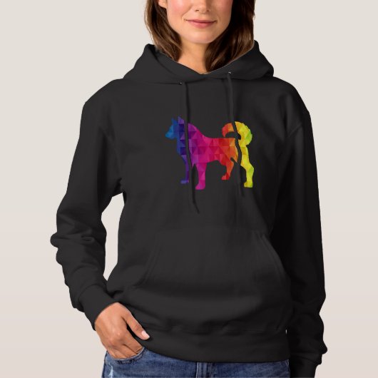 Siberian Husky Poly Graphic Funny Funny Idea Mama Hoodie (Vorderseite)