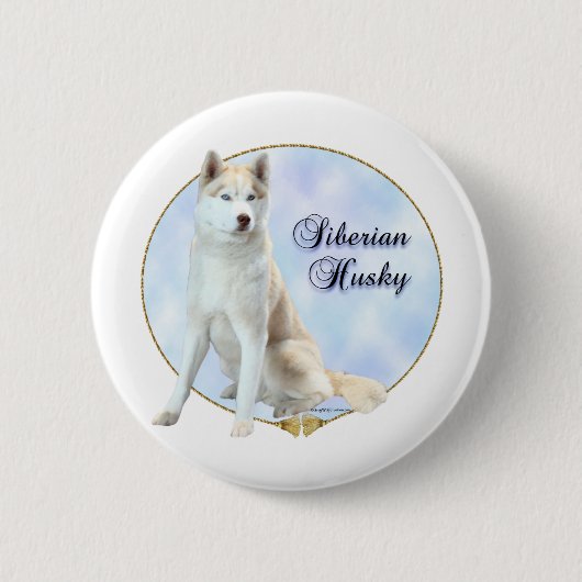 Siberian Husky Portrait - Schaltfläche Button (Vorderseite)