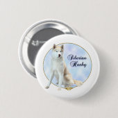 Siberian Husky Portrait - Schaltfläche Button (Vorne & Hinten)
