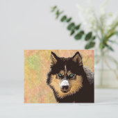 Siberian Husky Postcard Postkarte (Stehend Vorderseite)