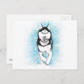 Siberian Husky Postkarte (Vorne/Hinten)