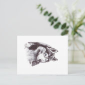 SIBERIAN HUSKY POSTKARTE (Stehend Vorderseite)