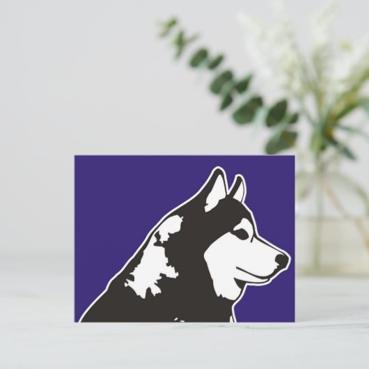 Siberian Husky Postkarte (Stehend Vorderseite)