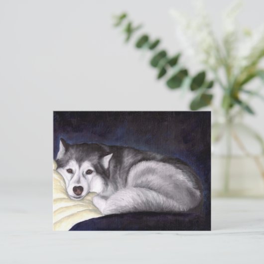 Siberian Husky Postkarte (Stehend Vorderseite)