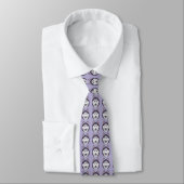 Siberian Husky Print Necktie – Purple Dog Krawatte (Gebunden)