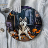 Siberian Husky Pumpkins Halloween Beängstigend Button (Beispiel)