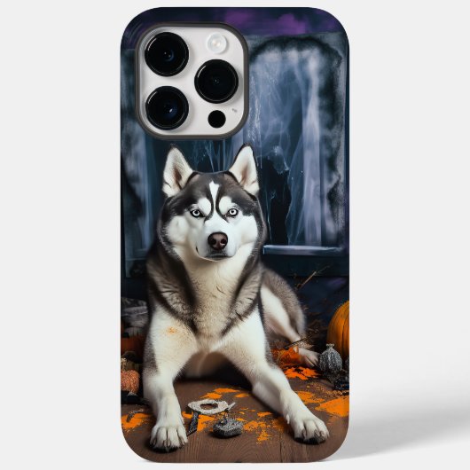 Siberian Husky Pumpkins Halloween Beängstigend Case-Mate iPhone Hülle (Rückseite)